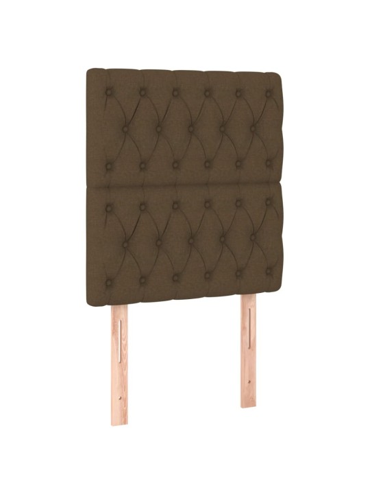 Čelo postele 2 ks tmavě hnědé 80x7x78/88 cm textil