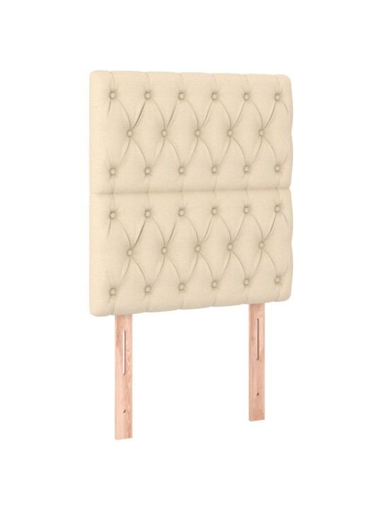 Čelo postele 2 ks krémové 80x7x78/88 cm textil