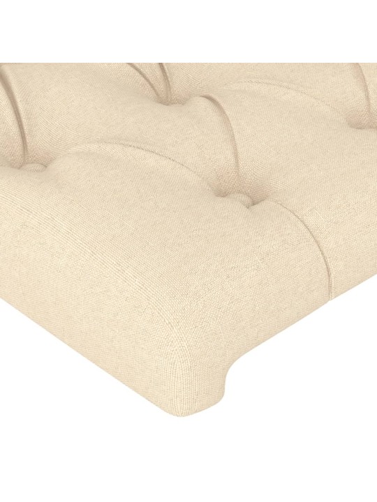 Čelo postele 2 ks krémové 80x7x78/88 cm textil
