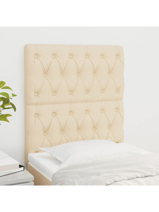 Čelo postele 2 ks krémové 80x7x78/88 cm textil