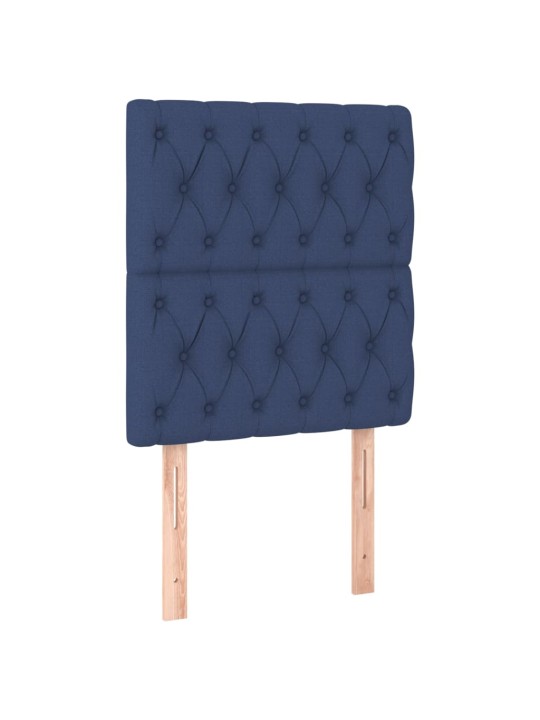 Čelo postele 2 ks modré 80 x 7 x 78/88 cm textil