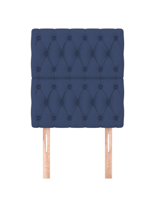 Čelo postele 2 ks modré 80 x 7 x 78/88 cm textil