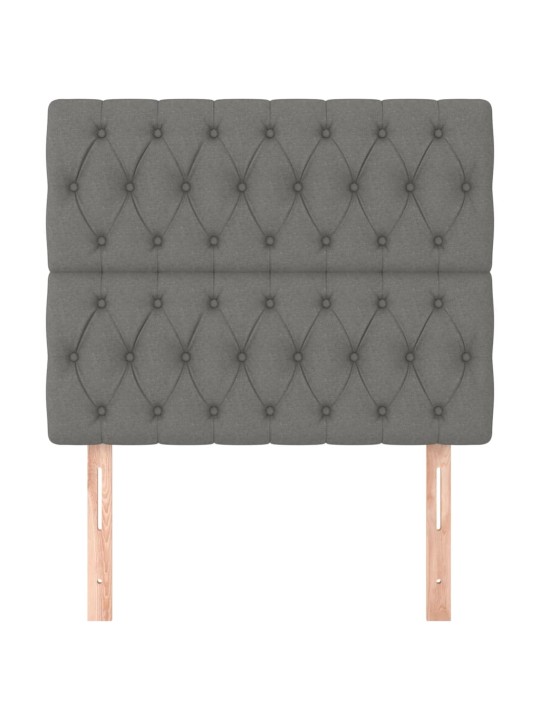 Čelo postele 2 ks tmavě šed 90x7x78/88 cm textil