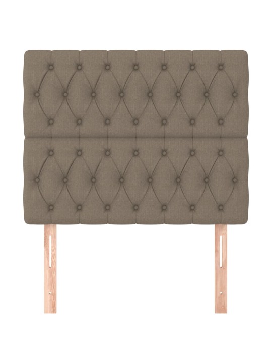 Čelo postele 2 ks taupe 100x7x78/88 cm textil