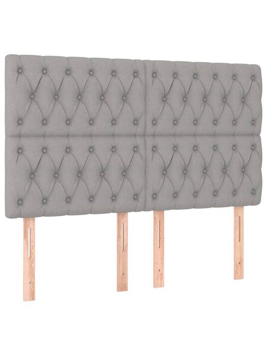Čela postele 4 ks světle šedá 72x7x78/88 cm textil