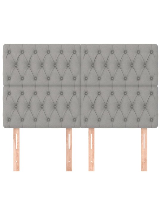 Čela postele 4 ks světle šedá 72x7x78/88 cm textil
