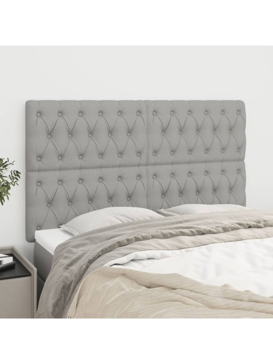 Čela postele 4 ks světle šedá 72x7x78/88 cm textil