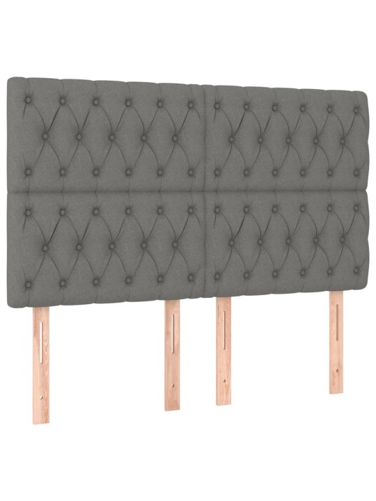 Čela postele 4 ks tmavě šedá 72x7x78/88 cm textil