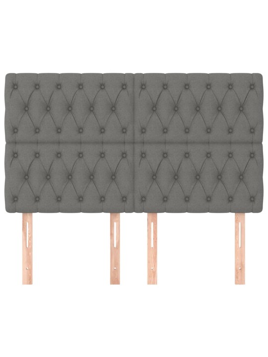 Čela postele 4 ks tmavě šedá 72x7x78/88 cm textil