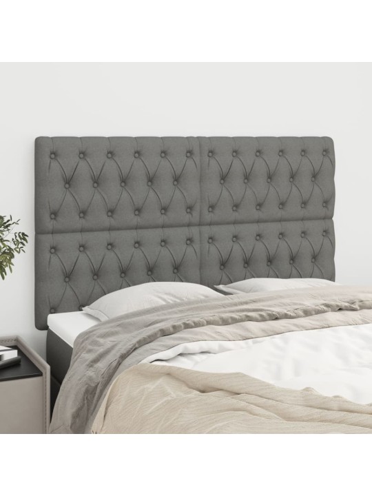 Čela postele 4 ks tmavě šedá 72x7x78/88 cm textil
