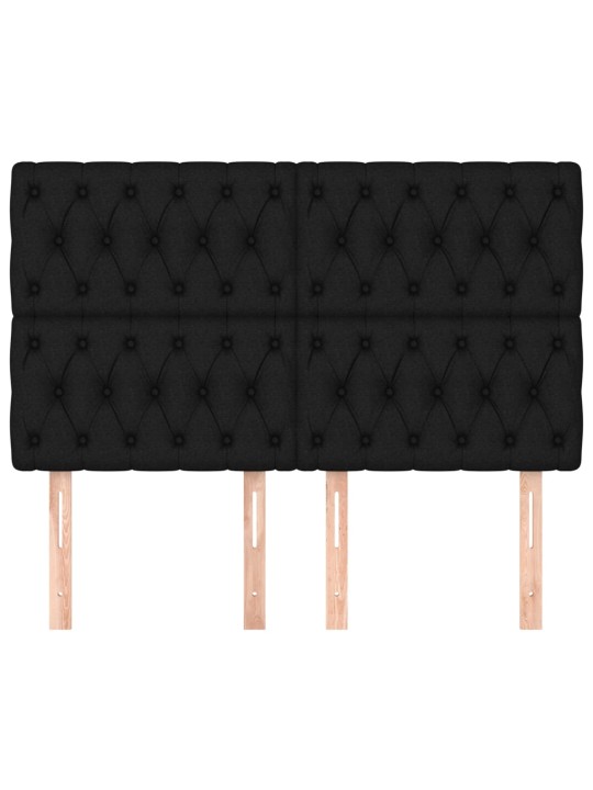 Čela postele 4 ks černá 72x7x78/88 cm textil