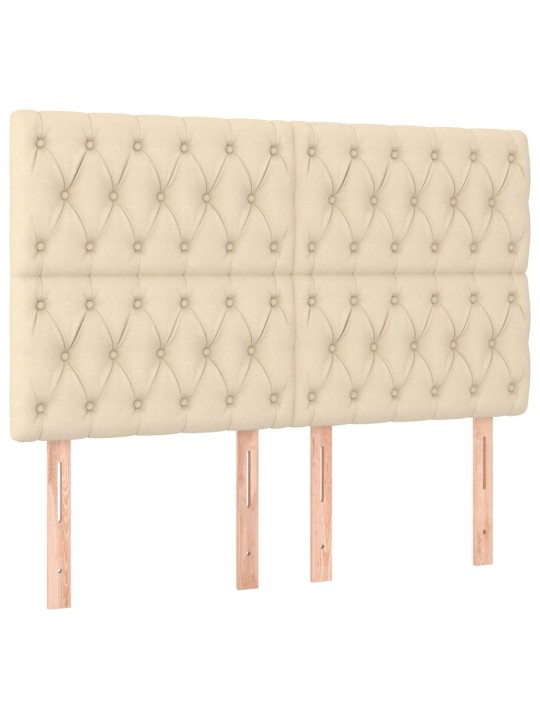 Čela postele 4 ks krémová 72x7x78/88 cm textil