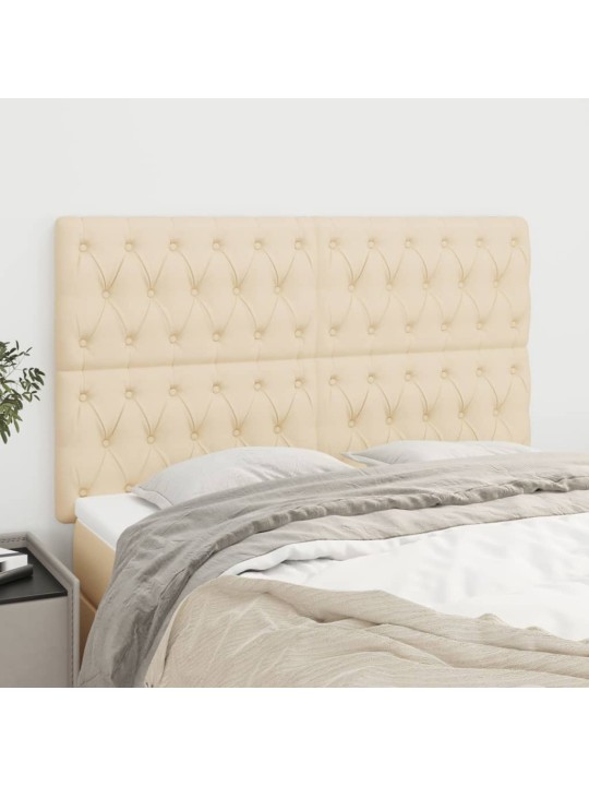 Čela postele 4 ks krémová 72x7x78/88 cm textil