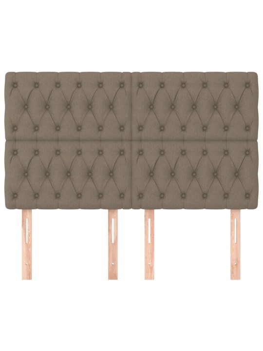 Čela postele 4 ks taupe 80x7x78/88 cm textil