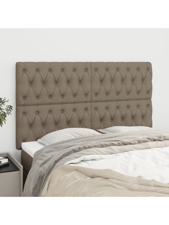 Čela postele 4 ks taupe 80x7x78/88 cm textil