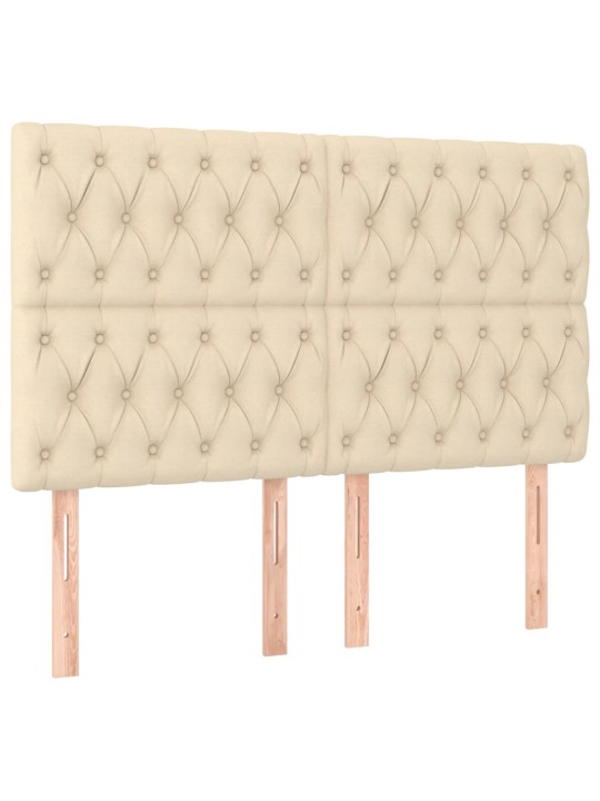 Čelo postele 4 ks krémové 80x7x78/88 cm textil