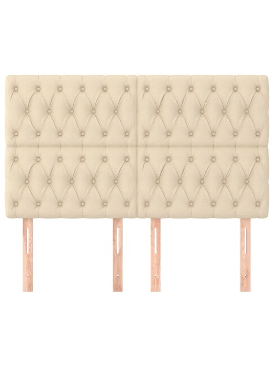 Čelo postele 4 ks krémové 80x7x78/88 cm textil