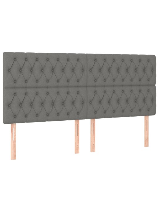 Čelo postele 4 ks tmavě šed 90x7x78/88 cm textil