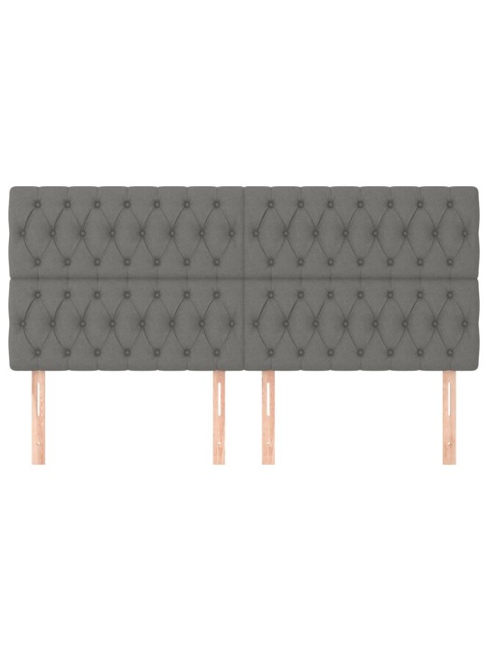 Čelo postele 4 ks tmavě šed 90x7x78/88 cm textil