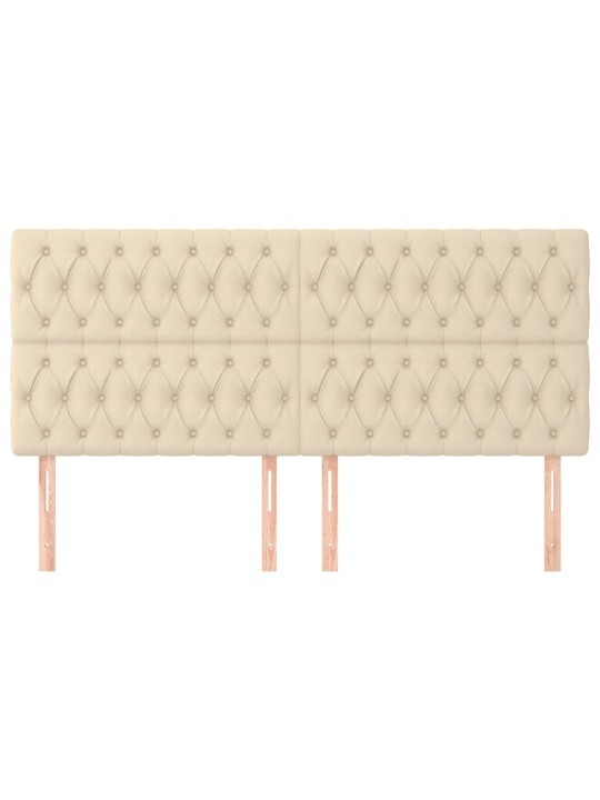 Čelo postele 4 ks krémové 90x7x78/88 cm textil