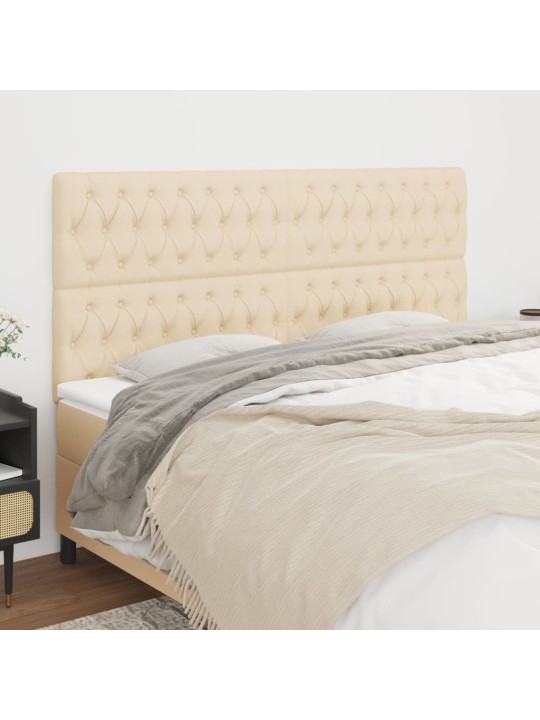 Čelo postele 4 ks krémové 90x7x78/88 cm textil
