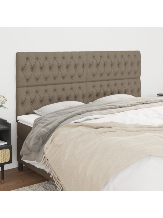 Čelo postele 4 ks taupe 100x7x78/88 cm textil