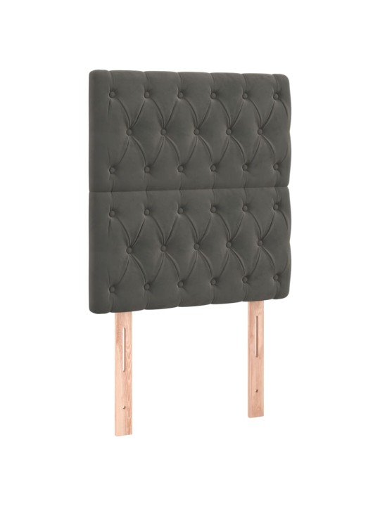 Čelo postele 2 ks tmavě šed 80x7x78/88 cm samet