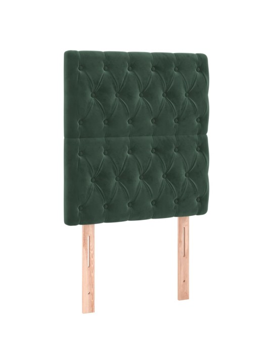 Čelo postele 2 ks tmavě zelené 80x7x78/88 cm samet