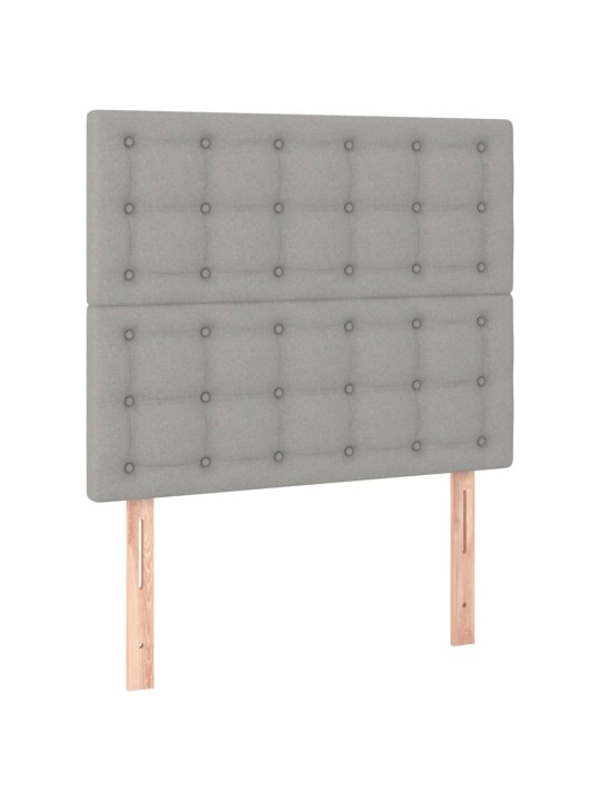 Čela postele 2 ks světle šedá 80x5x78/88 cm textil