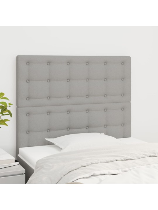 Čela postele 2 ks světle šedá 80x5x78/88 cm textil