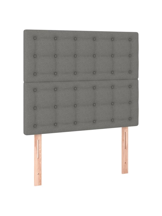 Čelo postele 2 ks tmavě šedé 80 x 5 x 78/88 cm textil