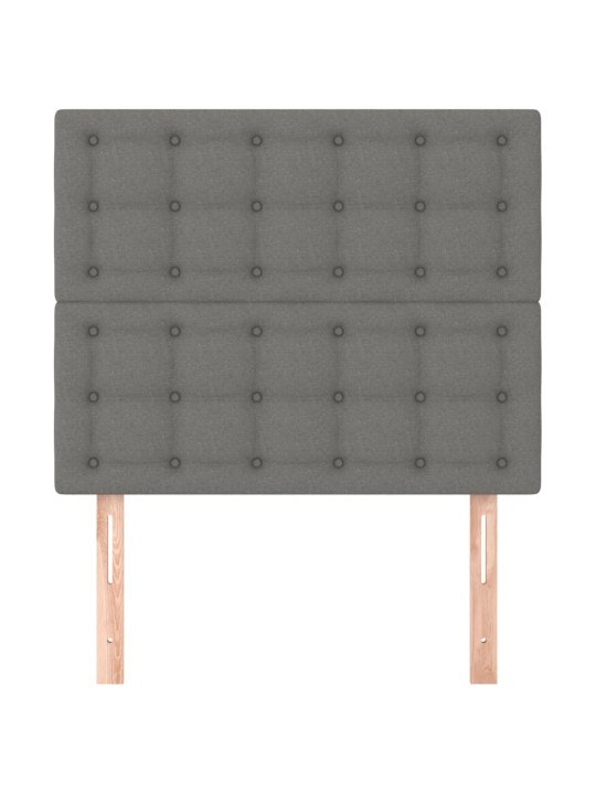Čelo postele 2 ks tmavě šedé 80 x 5 x 78/88 cm textil