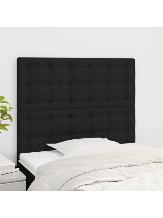 Čelo postele 2 ks černé 80 x 5 x 78/88 cm textil