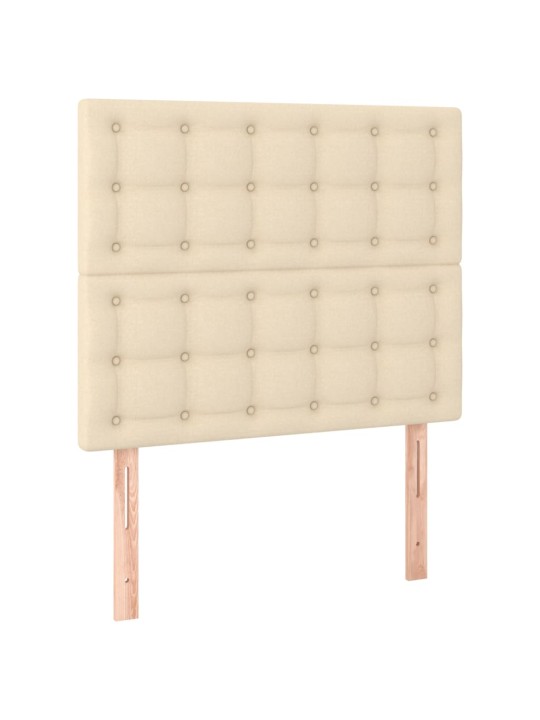 Čelo postele 2 ks krémové 80 x 5 x 78/88 cm textil