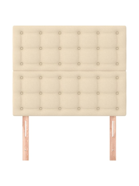 Čelo postele 2 ks krémové 80 x 5 x 78/88 cm textil
