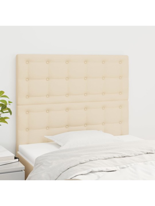 Čelo postele 2 ks krémové 80 x 5 x 78/88 cm textil