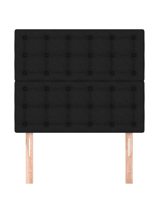 Čelo postele 2 ks černé 90x5x78/88 cm textil