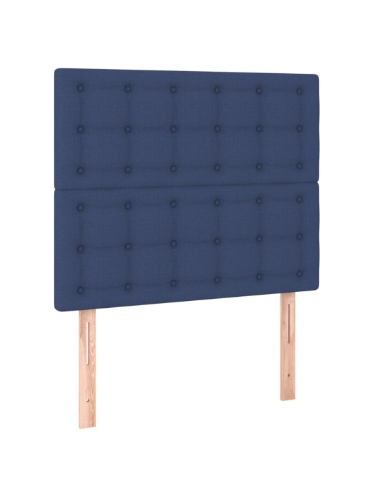 Čelo postele 2 ks modré 90x5x78/88 cm textil