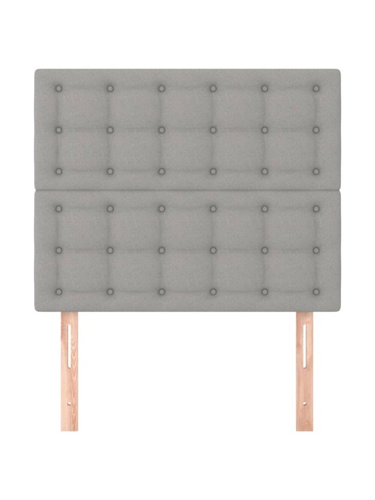 Čelo postele 2 ks světle šedé 100 x 5 x 78/88 cm samet