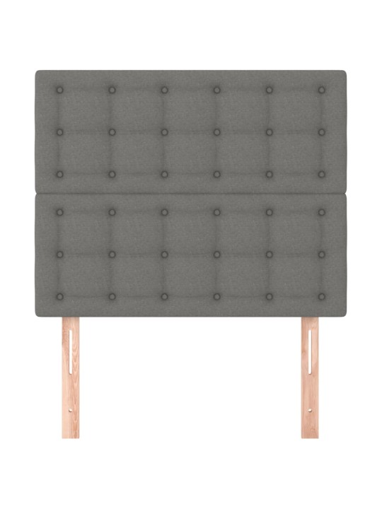 Čelo postele 2 ks tmavě šedé 100 x 5 x 78/88 cm samet