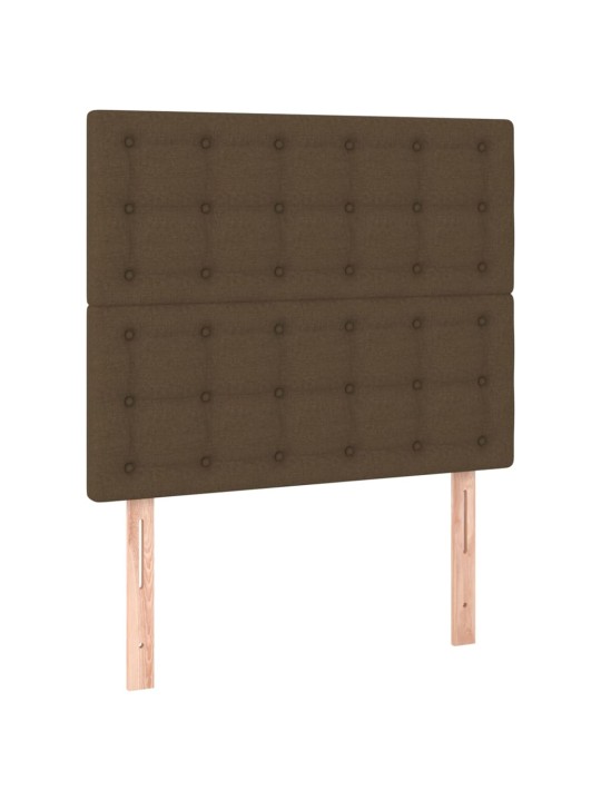 Čelo postele 2 ks tmavě hnědé 100x5x78/88 cm textil