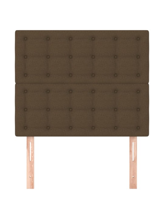 Čelo postele 2 ks tmavě hnědé 100x5x78/88 cm textil