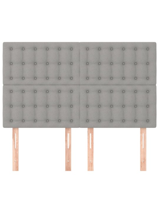 Čela postele 4 ks světle šedá 72 x 5 x 78/88 cm textil