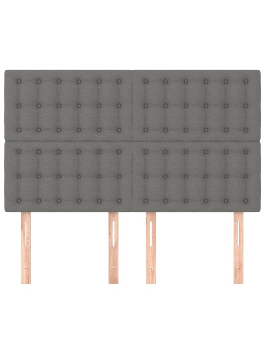 Čela postele 4 ks tmavě šedá 72 x 5 x 78/88 cm textil