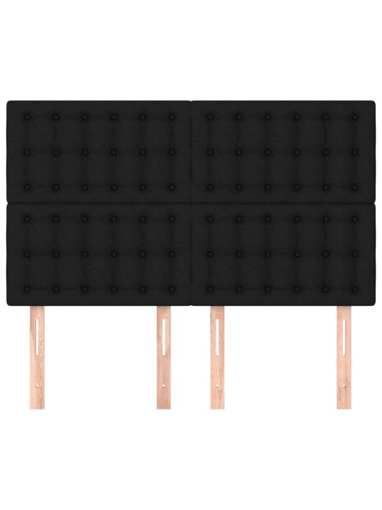 Čela postele 4 ks černá 72 x 5 x 78/88 cm textil