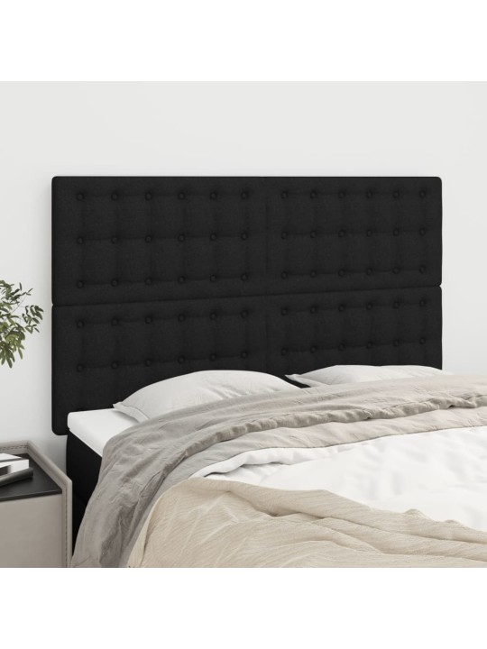 Čela postele 4 ks černá 72 x 5 x 78/88 cm textil