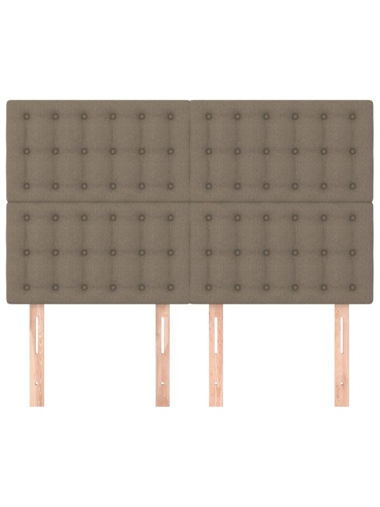 Čela postele 4 ks taupe 72 x 5 x 78/88 cm textil