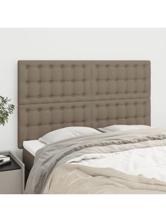 Čela postele 4 ks taupe 72 x 5 x 78/88 cm textil