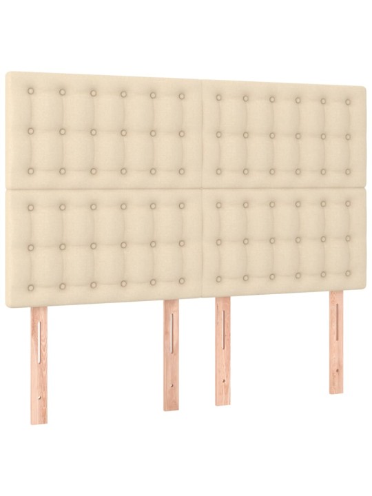 Čela postele 4 ks krémová 72 x 5 x 78/88 cm textil