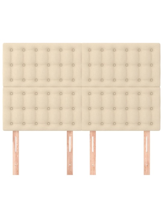Čela postele 4 ks krémová 72 x 5 x 78/88 cm textil